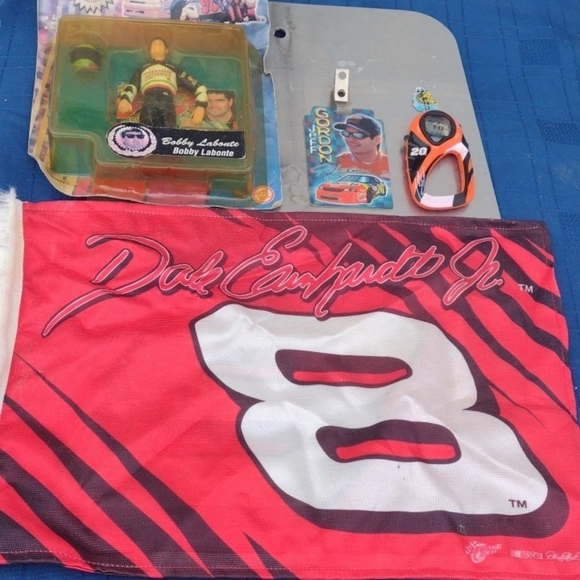 assorted Other - Dale Earnhardt Jr. Flag and Bobby Labonte Collectibles